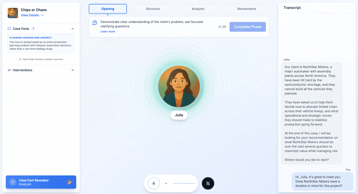 CaseTutor Platform Interface